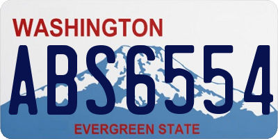 WA license plate ABS6554