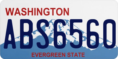 WA license plate ABS6560