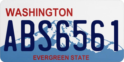 WA license plate ABS6561