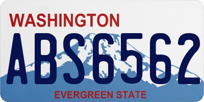 WA license plate ABS6562