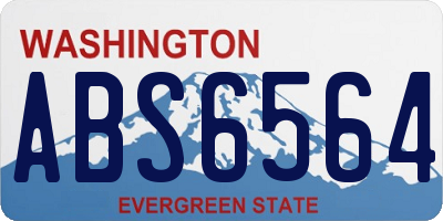 WA license plate ABS6564