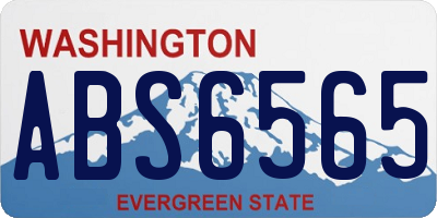 WA license plate ABS6565