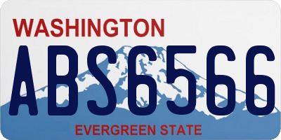 WA license plate ABS6566