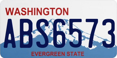 WA license plate ABS6573