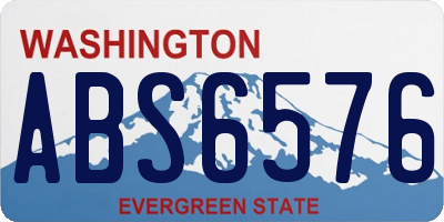 WA license plate ABS6576