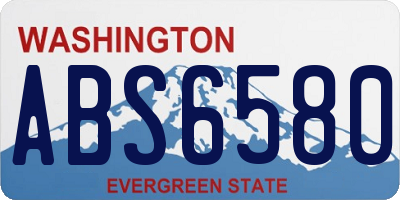 WA license plate ABS6580