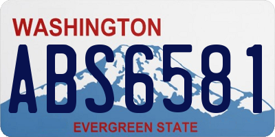 WA license plate ABS6581