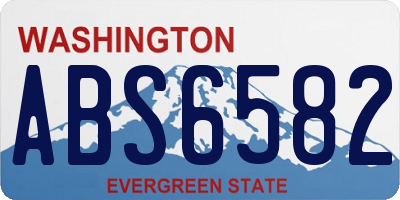WA license plate ABS6582