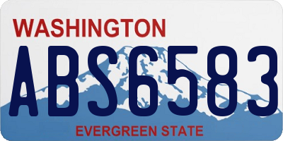 WA license plate ABS6583