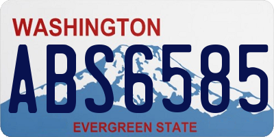 WA license plate ABS6585