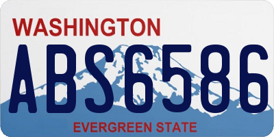 WA license plate ABS6586