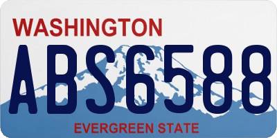 WA license plate ABS6588