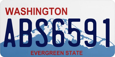 WA license plate ABS6591