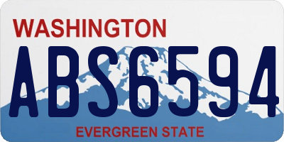 WA license plate ABS6594