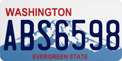 WA license plate ABS6598