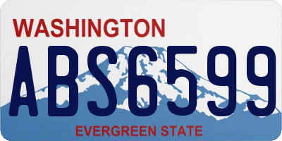 WA license plate ABS6599