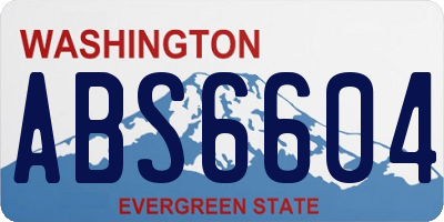 WA license plate ABS6604