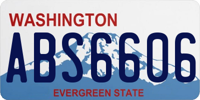 WA license plate ABS6606