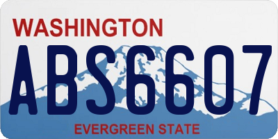 WA license plate ABS6607