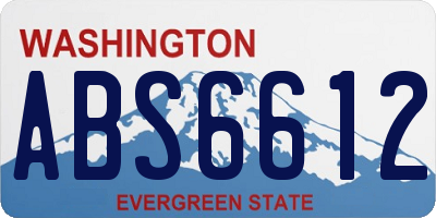 WA license plate ABS6612