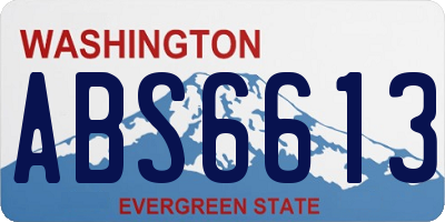 WA license plate ABS6613