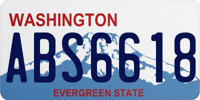 WA license plate ABS6618