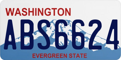 WA license plate ABS6624
