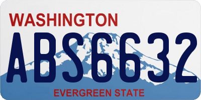 WA license plate ABS6632