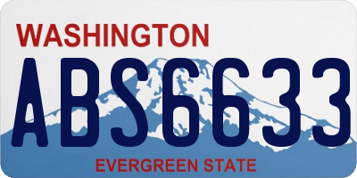 WA license plate ABS6633