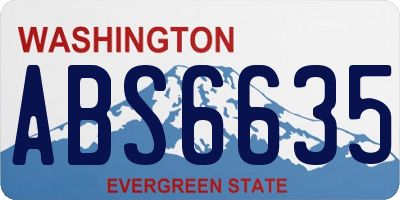 WA license plate ABS6635