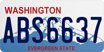 WA license plate ABS6637