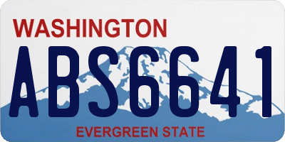WA license plate ABS6641