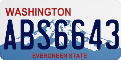 WA license plate ABS6643