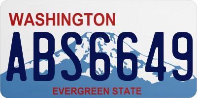 WA license plate ABS6649