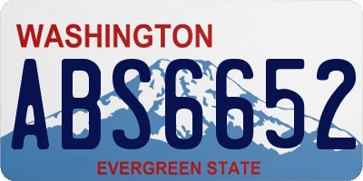 WA license plate ABS6652
