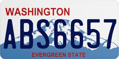 WA license plate ABS6657