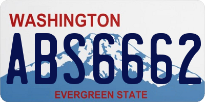 WA license plate ABS6662