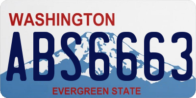 WA license plate ABS6663