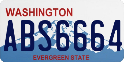 WA license plate ABS6664