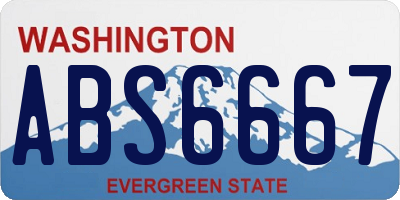 WA license plate ABS6667