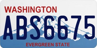 WA license plate ABS6675