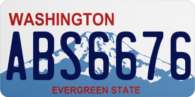 WA license plate ABS6676