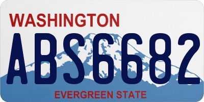 WA license plate ABS6682