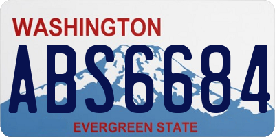 WA license plate ABS6684