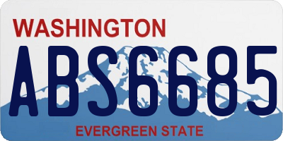 WA license plate ABS6685