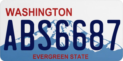 WA license plate ABS6687