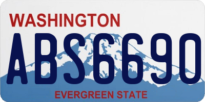 WA license plate ABS6690