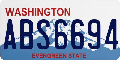 WA license plate ABS6694