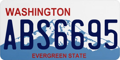 WA license plate ABS6695