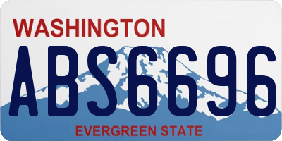 WA license plate ABS6696